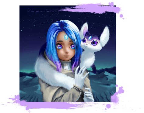 Runa_Girl-Scifi-With-Master-Yupa_Animal-Pet-Alien-On-Space